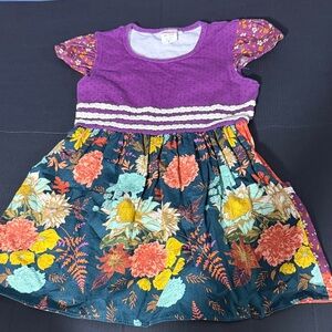 Floral Purple and Multicolor Girl’s Tunic - Size 5